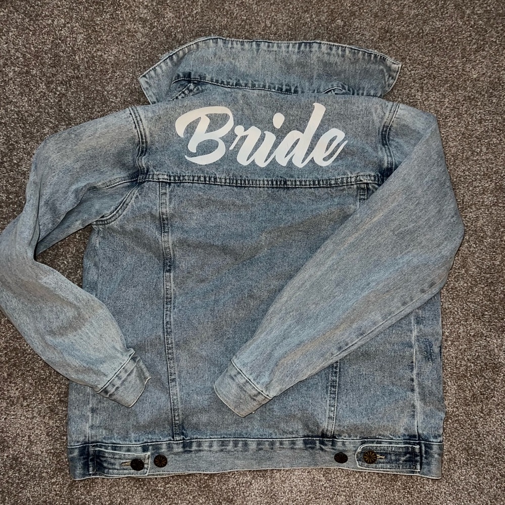 Show Me Your Mumu Dover Denim Jean Bride Jacket Oversized Bachelorette XS